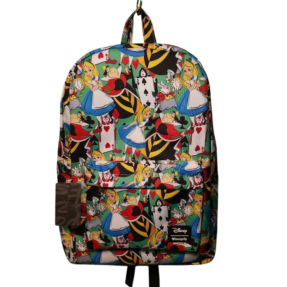 Loungefly Alice in Wonderland AOP Backpack – OG Heart Logo – 2018 – NWT – Rare